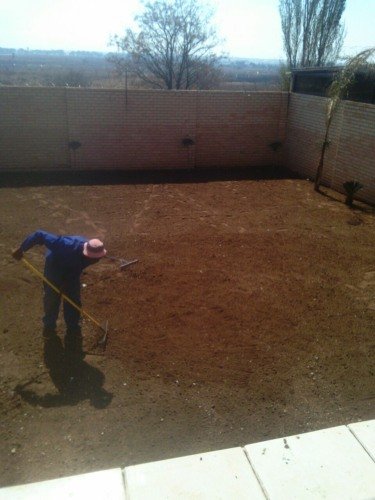 Ground preparation before laying instant lawn